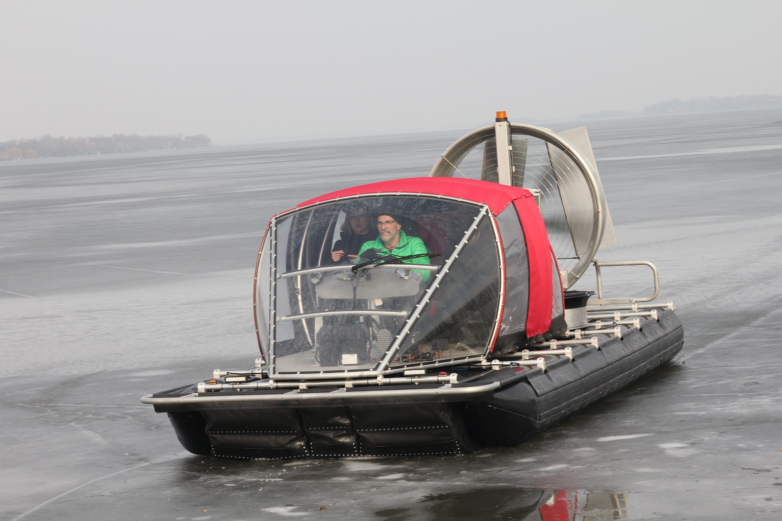 ATASD hovercraft airboat on thin ice